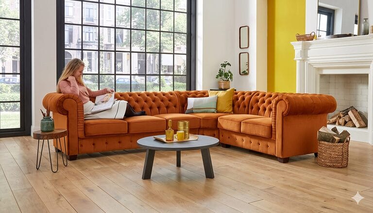 Oranje Chesterfield banken