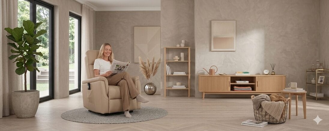 Beige relaxfauteuil
