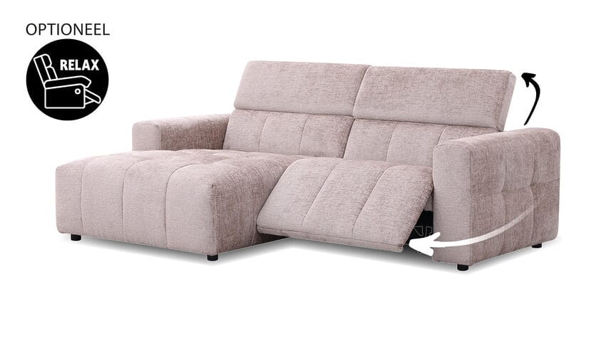 Fabio taupe hoekbank