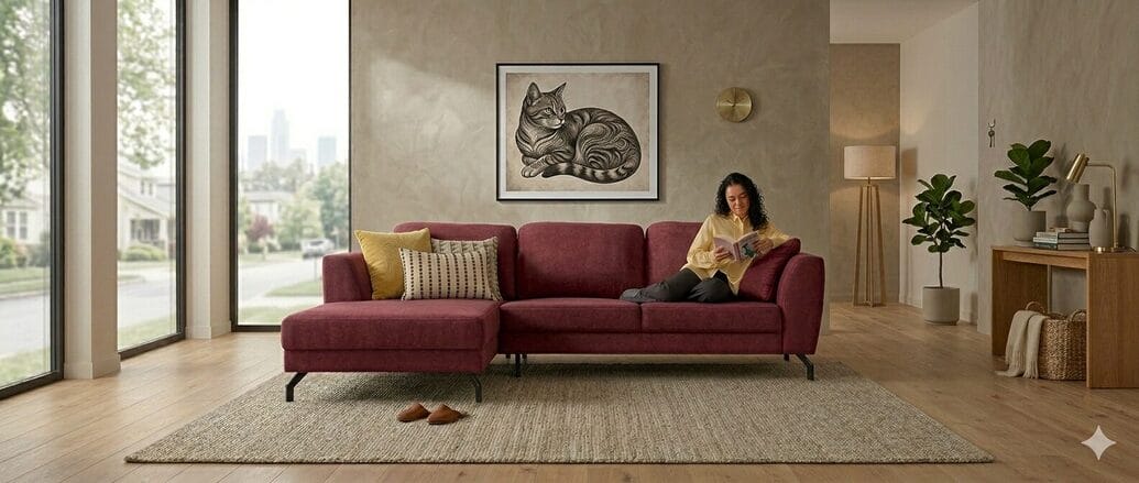 Rote Ecksofas