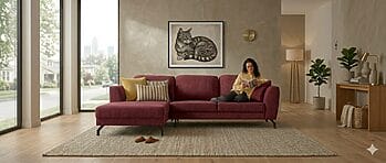 Rote Ecksofas