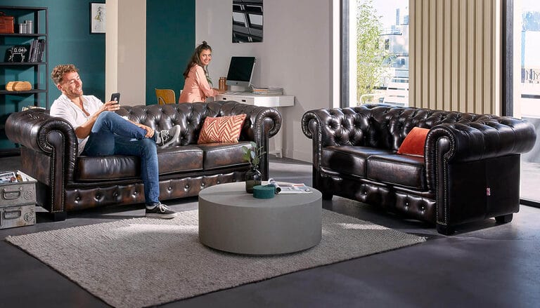 Zwarte Chesterfield salons