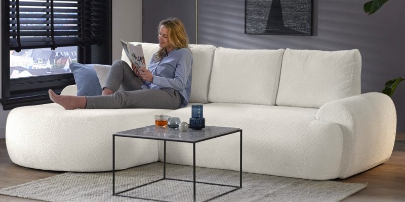 Hoeksalon met chaise longue: languit ontspannen